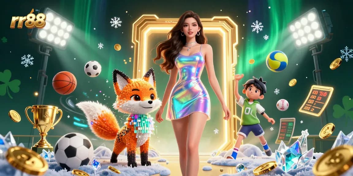 Win big with rr88's immersive gaming experience featuring colorful characters and dynamic sports elements.