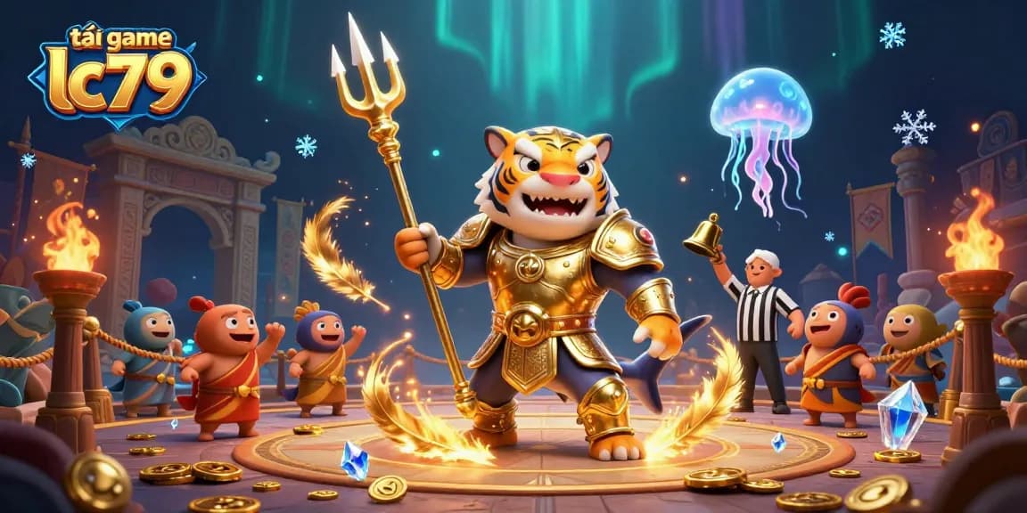 Trải nghiệm tải game lc79 với cá mập 3D trong đấu trường dưới nước.