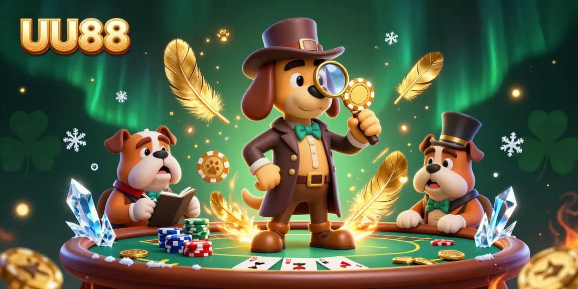 Strategically analyzing poker clues and gold tokens in UU88's vibrant gambling world.