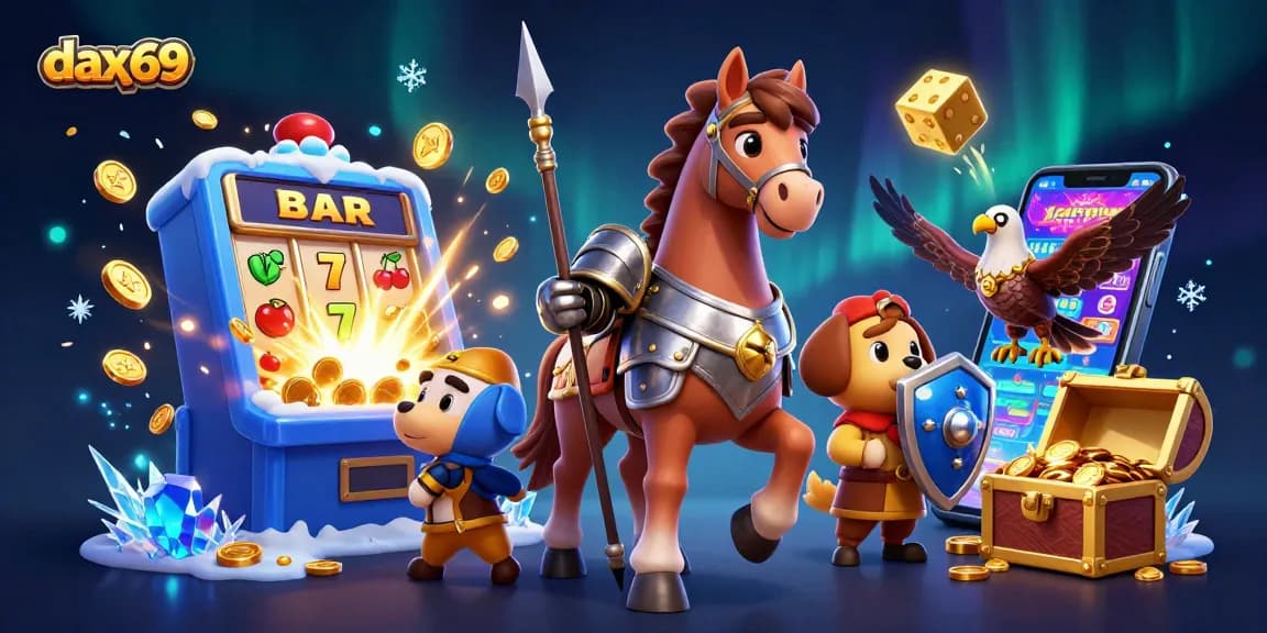 dax69 memainkan slot gacor dengan karakter ksatria kuda yang megah dan banyak simbol permainan.