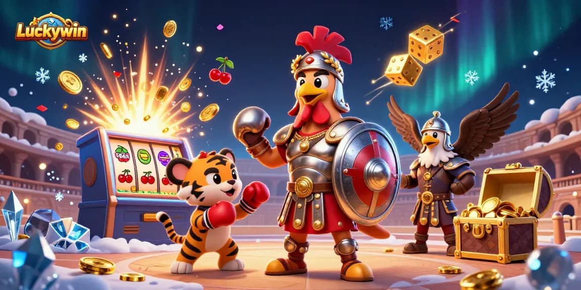 Experience Luckywin excitement in a vibrant casino scene filled with vivid games and rich prizes.