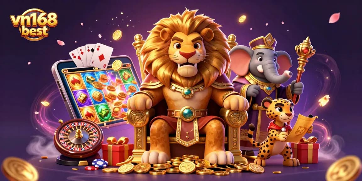 Experience the thrill of winning at vn168 best casino with vibrant game elements and dynamic characters.