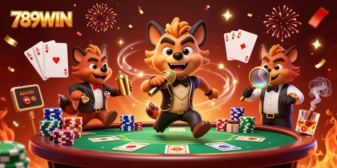 Experience the fun at 789WIN casino with hyenas running a vibrant club scene, mixing drinks and entertaining guests.