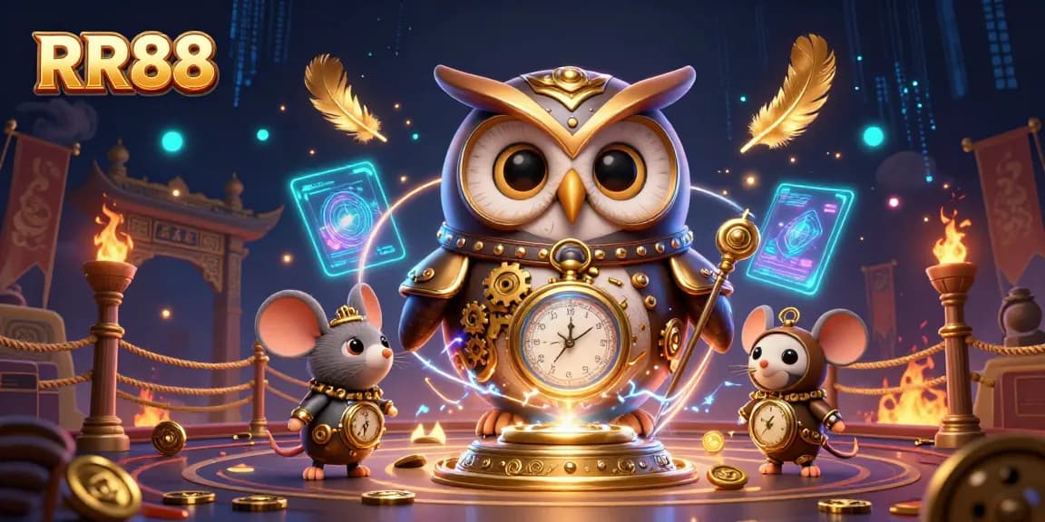 Engage with RR88's vibrant casino atmosphere featuring steampunk elements and dynamic gaming action.