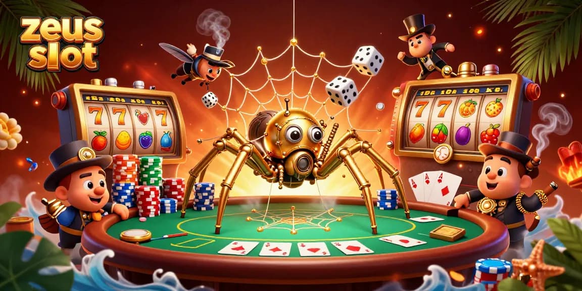 Experience the zeus slot excitement with steampunk elements in a vibrant casino scene.