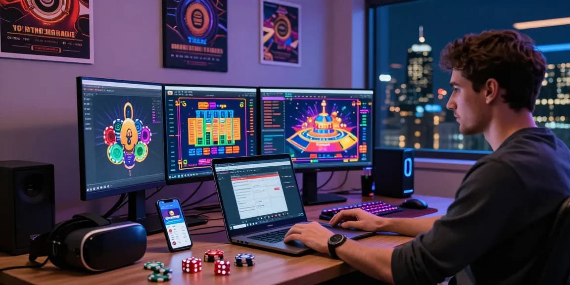 Buy casino guest posts in an engaging online marketing environment showing vibrant casino graphics and data analysis