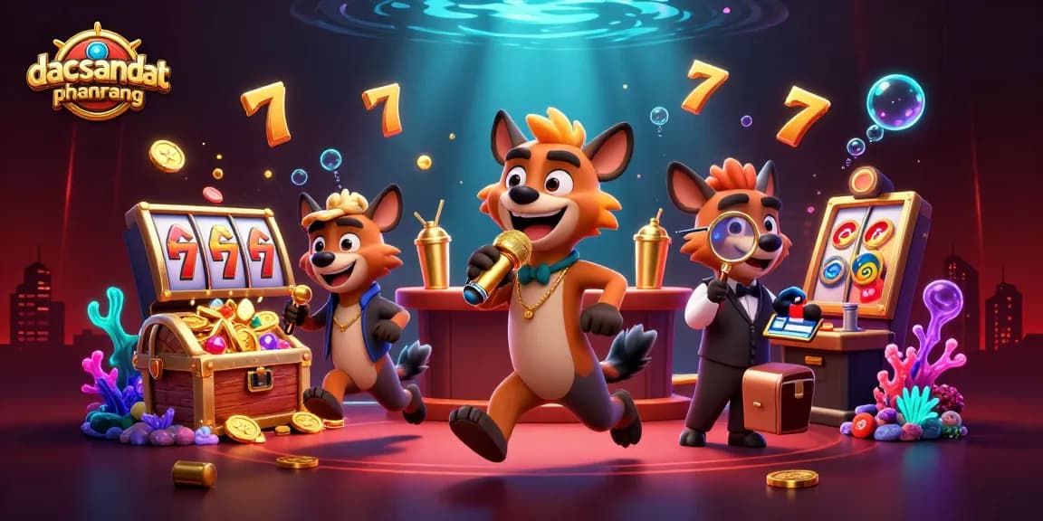 Experience thrilling wins at dacsandatphanrang with vibrant hyena characters in a dynamic casino scene.
