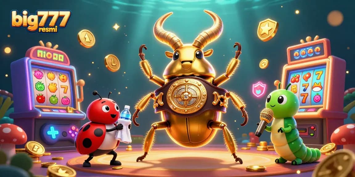 Spin and win at big777 resmi with a colorful 3D casino scene featuring vibrant slot machines and animated characters.
