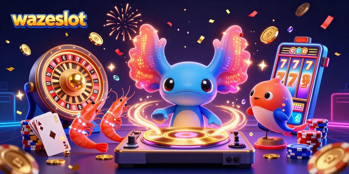 Experience the thrilling gameplay of wazeslot with vibrant neon characters and rich casino elements!