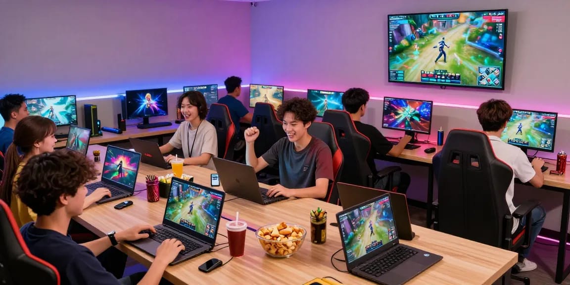 Pengalaman gaming tanpa gangguan di https://i-labo7.com/blog/477/ dengan berbagai perangkat di lounge modern.