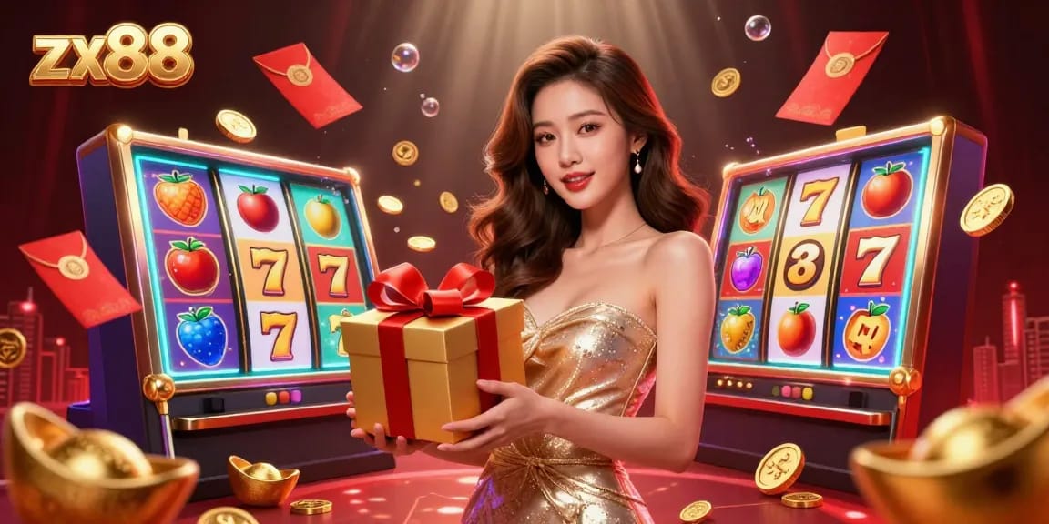 Experience thrilling gameplay at zx88 with dynamic slot reels and festive casino elements.