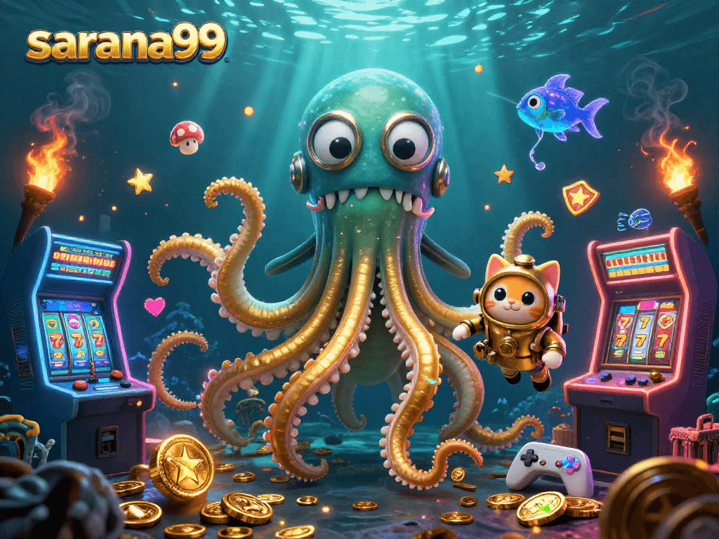 Engage in captivating gaming experiences with sarana99, featuring a kraken and diving cat.