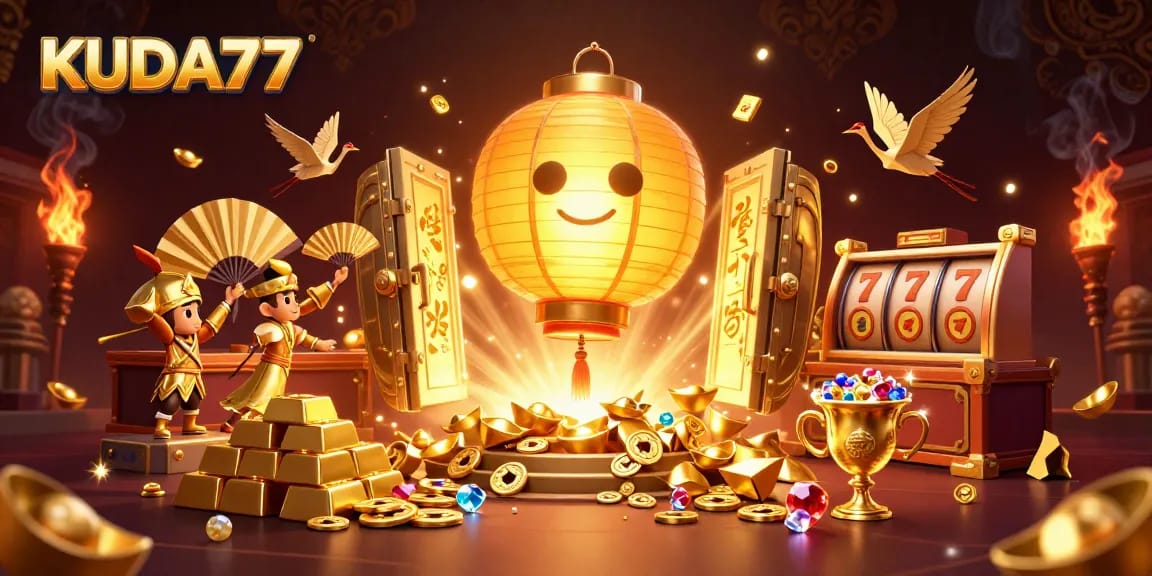 KUDA77 menawarkan pengalaman bermain game online dengan simbol keberuntungan dan gemerlap harta karun.
