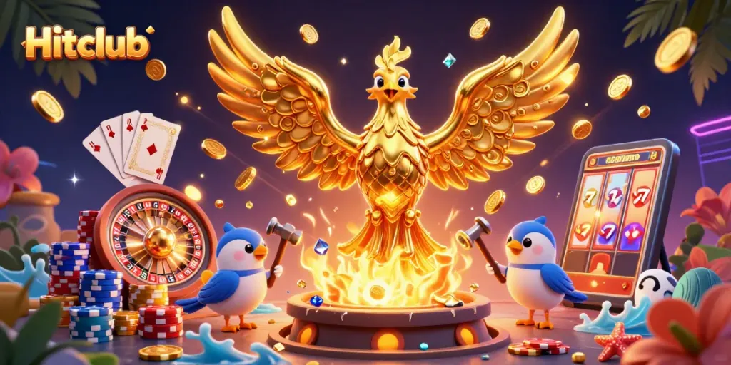 Hitclub showcases thrilling gaming excitement with dynamic elements and vibrant visuals.
