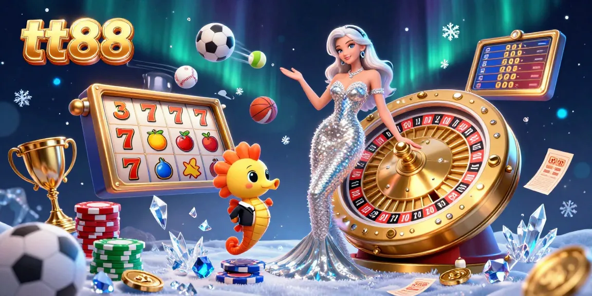 Experience the thrilling action at tt88 with vibrant casino elements and a festive atmosphere.