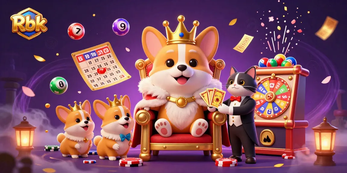 Experience vibrant fun with Rbk’s royal corgi gaming scene, featuring colorful lottery elements and lively characters.