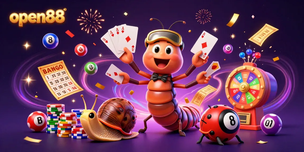 Experience thrilling moments at open88 with a 3D cartoon millipede dealer and exciting casino elements.