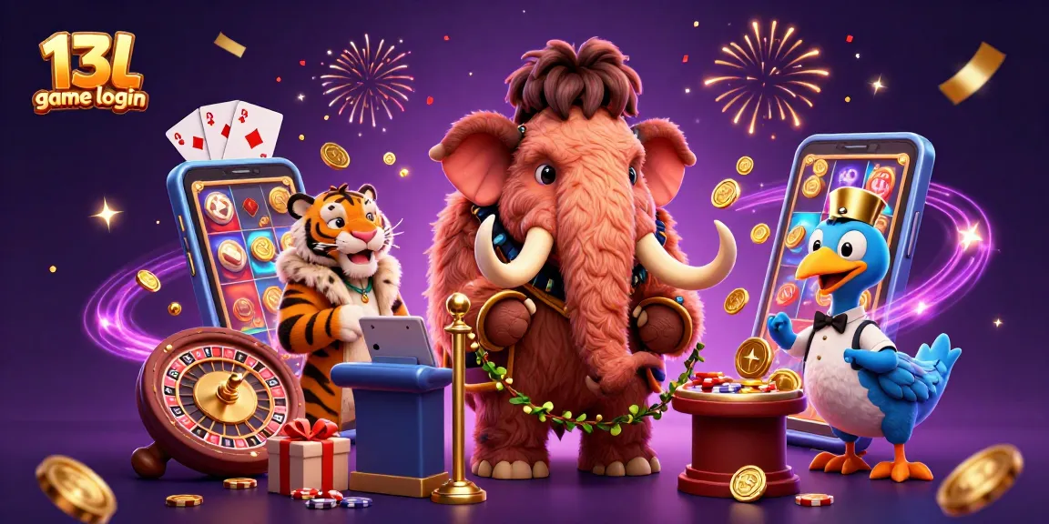Experience 13l game login excitement with engaging characters and vibrant casino elements.