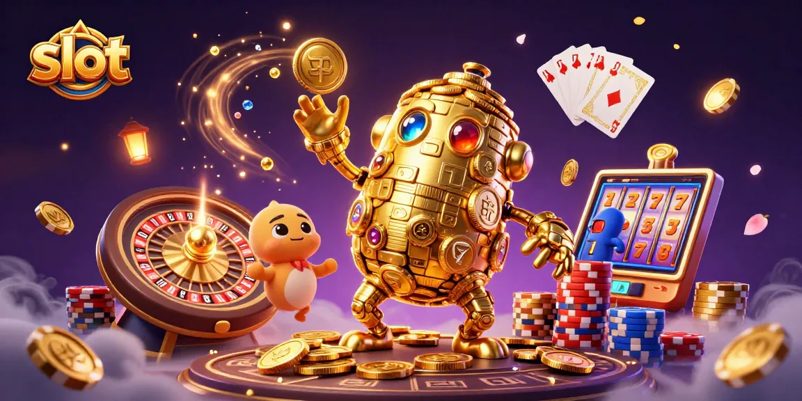 Spin the slot reels with vibrant 3D characters celebrating wins in a casino setting.