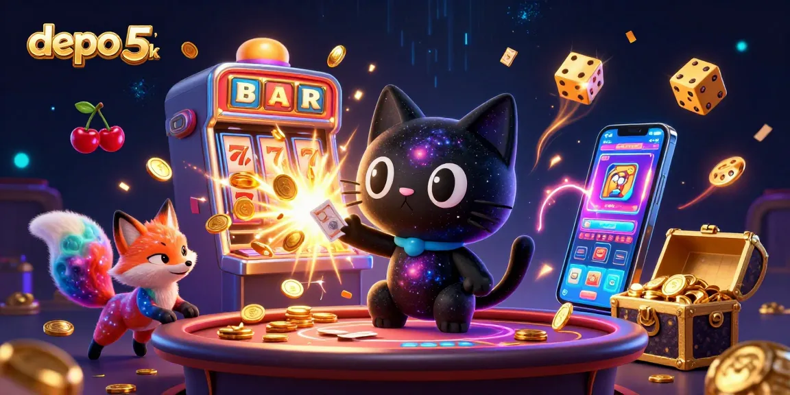 Experience the thrilling action of depo 5k slots with vibrant characters and jackpot excitement.