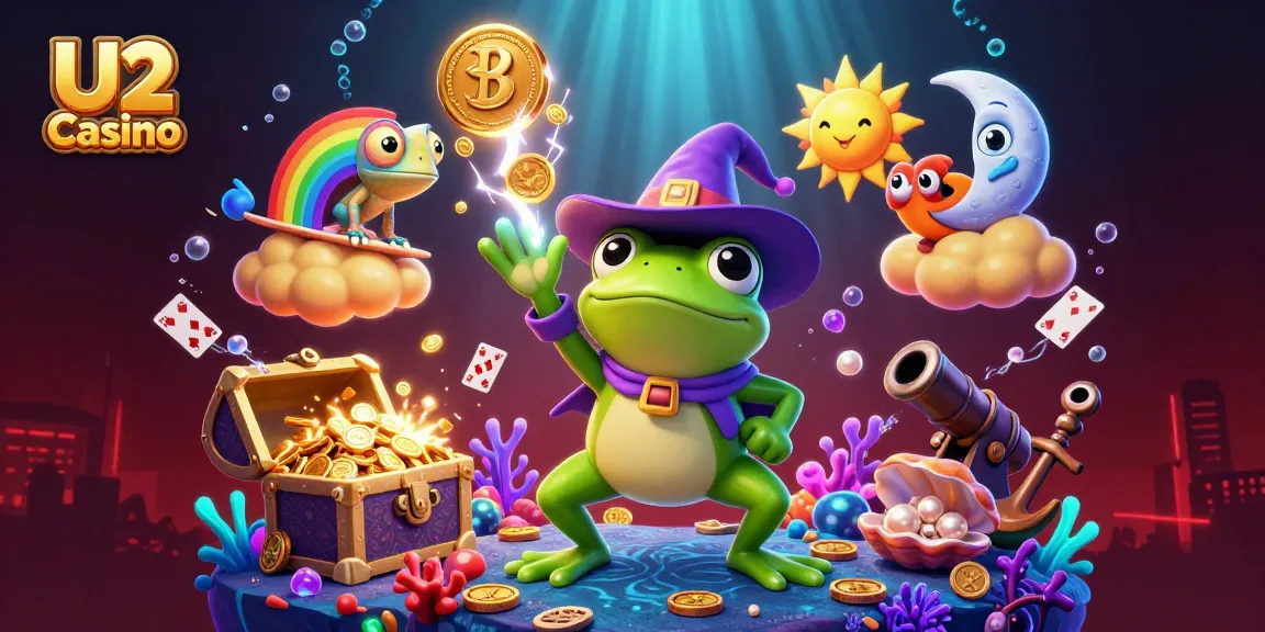 Experience U2 Casino's magic with colorful characters and vibrant casino elements.