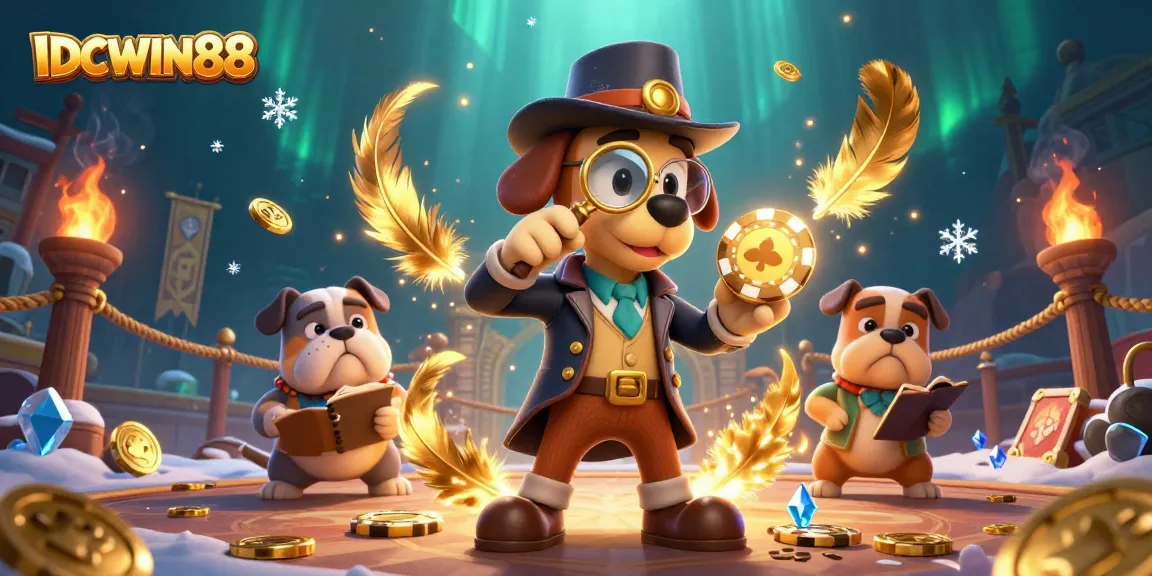 Spin to win at IDCWIN88 with exciting slots and treasures surrounding the detective duo.