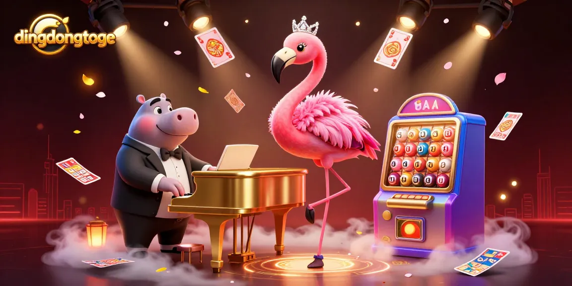 Dive into the winning excitement of dingdongtoge with vibrant lottery elements in a dynamic casino scene.