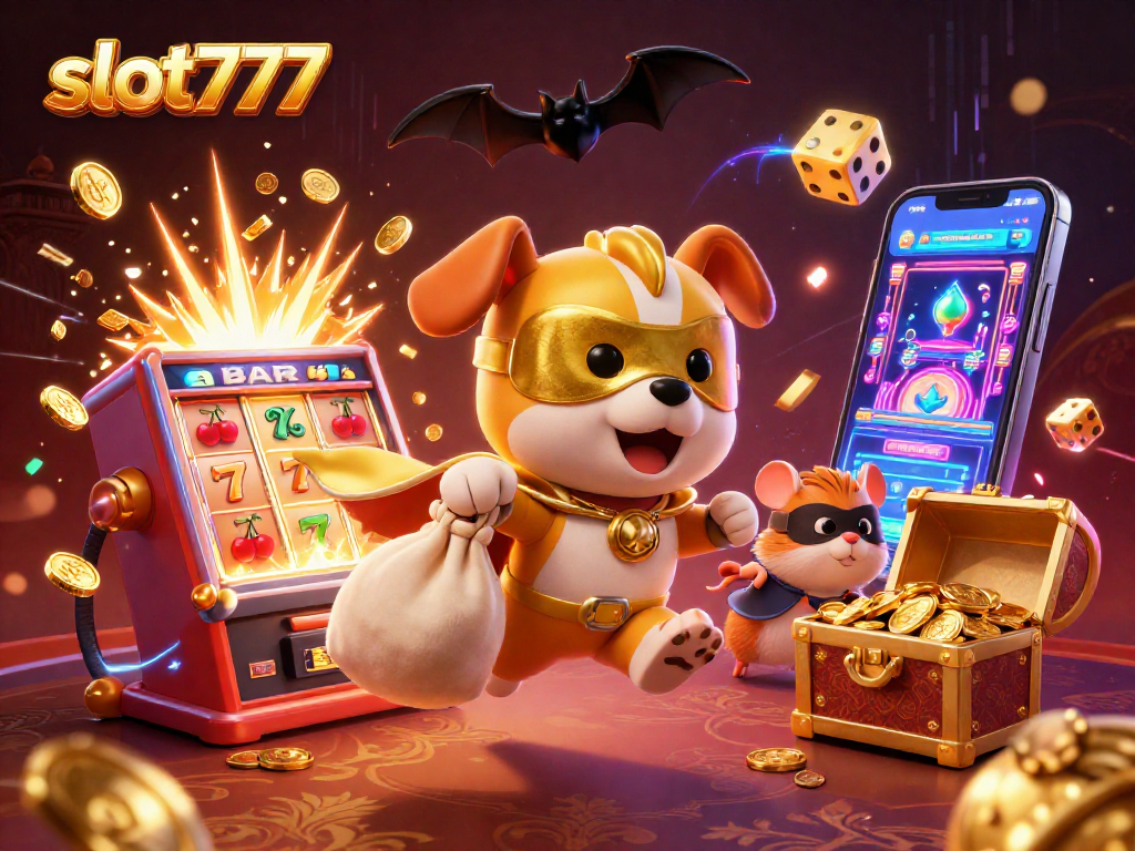 Memenangkan slot777 dengan karakter superhewan, mesin slot, dan simbol keberuntungan yang memukau.