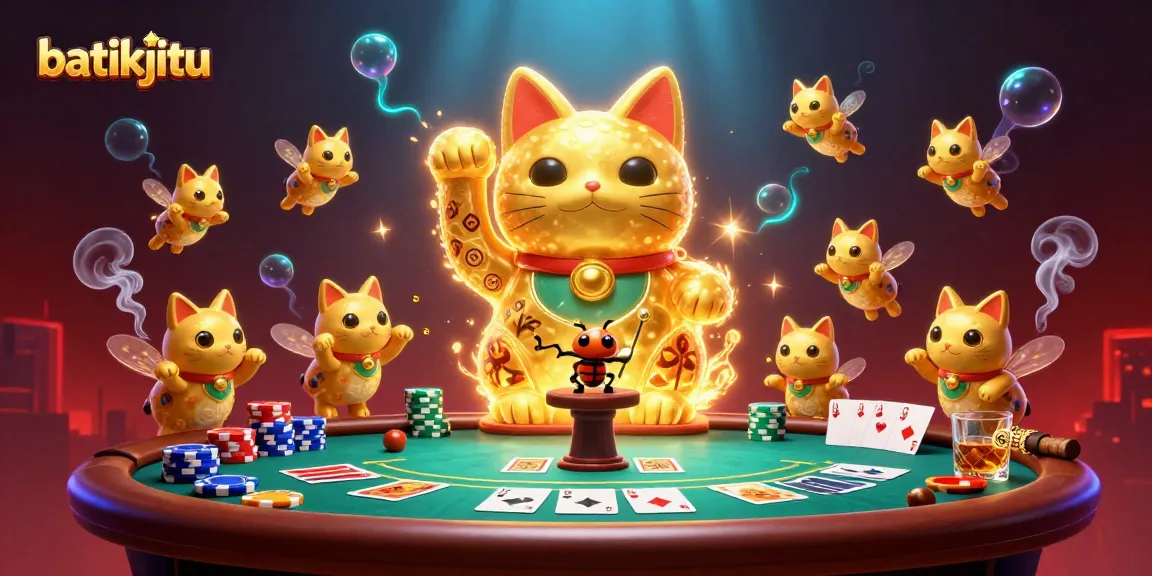 Gambarkan batikjitu dengan simbol kasino, termasuk peta poker dan chip, untuk menjelaskan keunikan budaya batik.