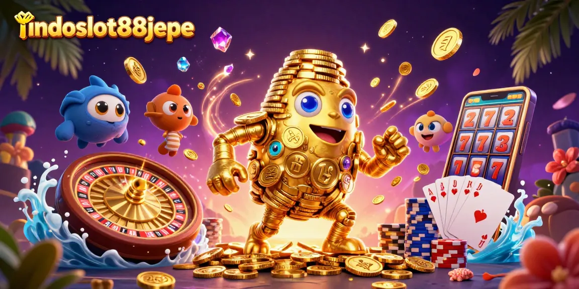 Engage with indoslot88jepe's vibrant casino world filled with dazzling coins and thrilling slots.