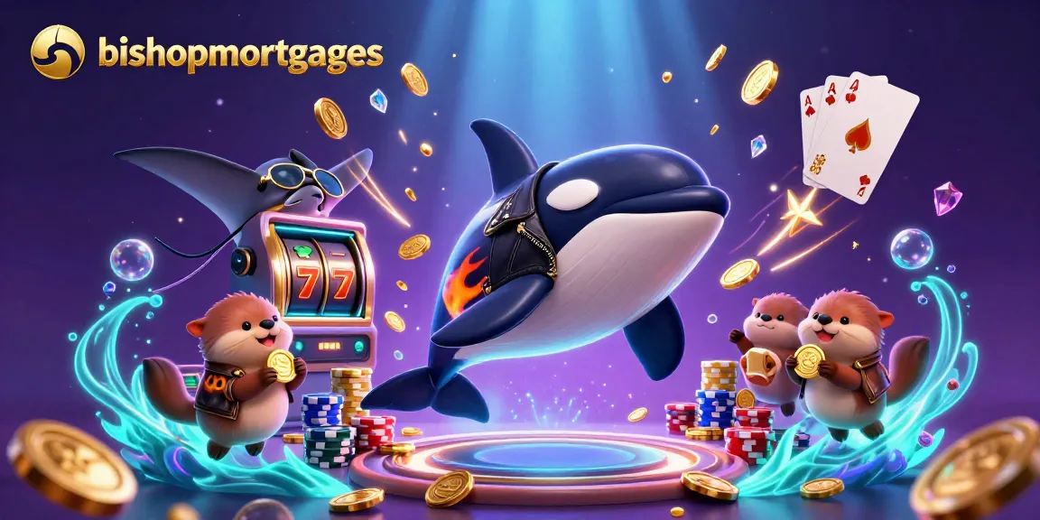 Bets soar with bishopmortgages while orca and otters celebrate golden wins in a dynamic casino scene.