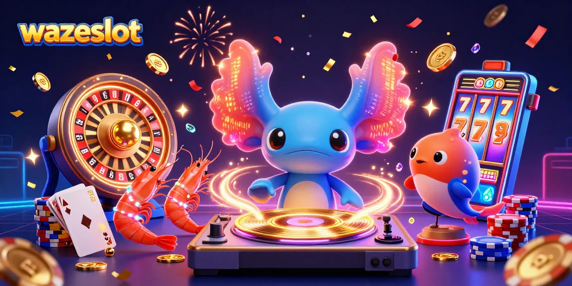 Experience the thrilling gameplay of wazeslot with vibrant neon characters and rich casino elements!