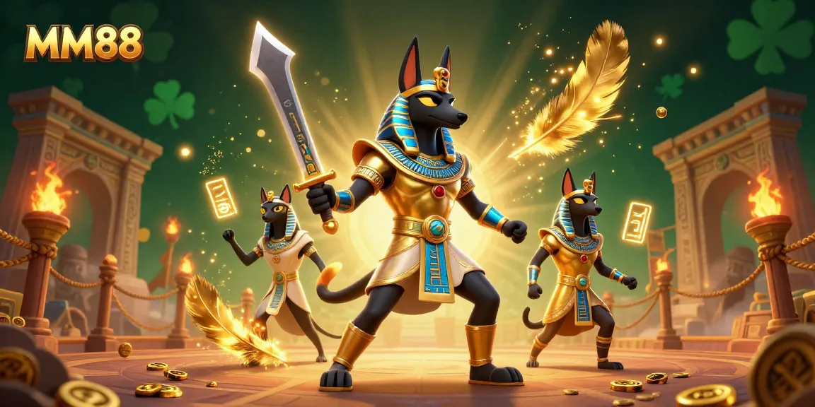 Experience the thrilling MM88 action with ancient gaming elements and vibrant energy in a 3D illustration.
