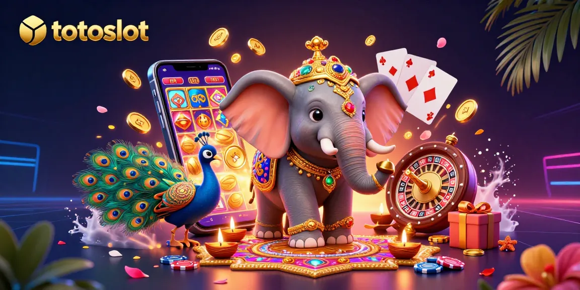 Totoslot captivates players with vibrant 3D illustration featuring slot games and stunning characters.