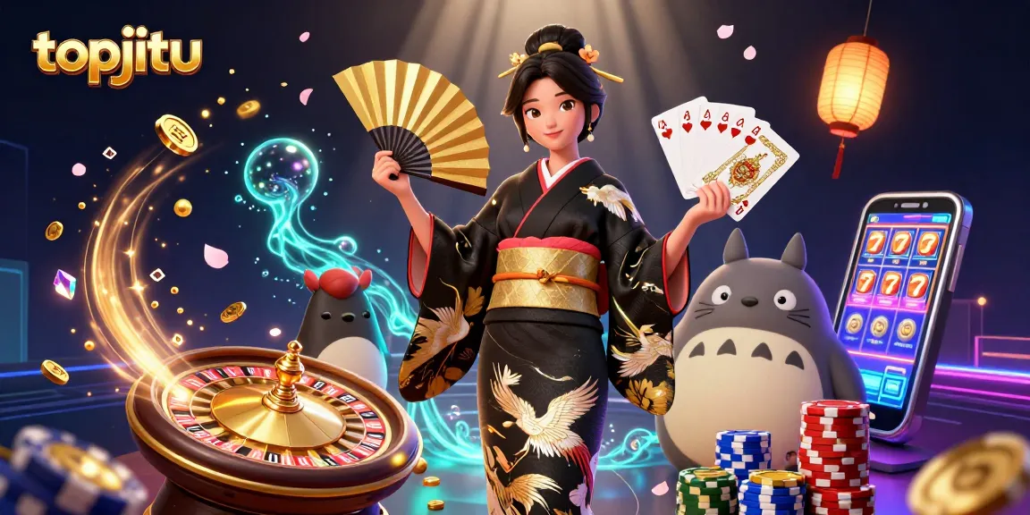 Win big with topjitu’s exciting gambling experience featuring a traditional scene rich in vibrant casino elements.