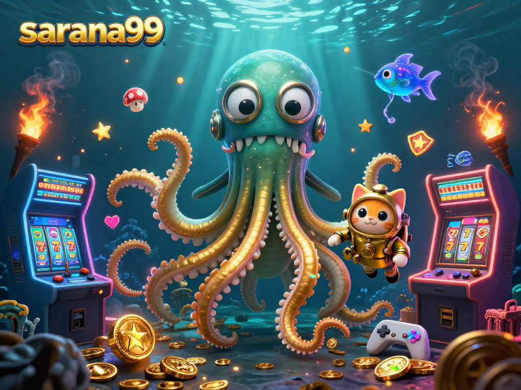 Engage in captivating gaming experiences with sarana99, featuring a kraken and diving cat.