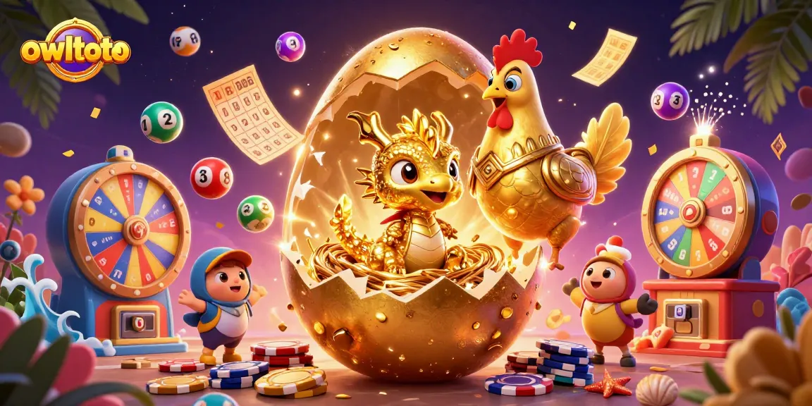 Experience owltoto's magical online gambling with a vibrant 3D illustration of a dragon and casino elements.