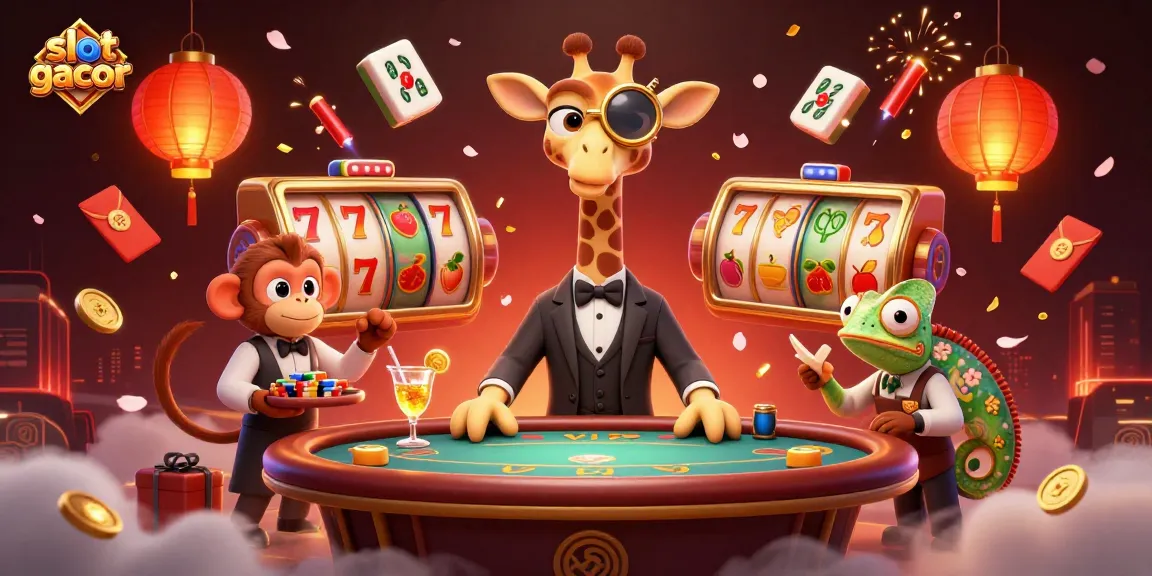 Mainkan slot gacor dengan suasana kasino meriah dan karakter unik di ruang permainan online.