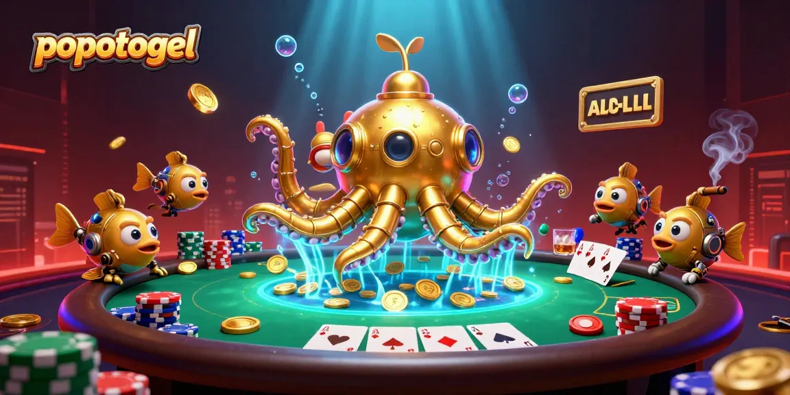 Experience the thrilling game action at popotogel with golden kraken and vibrant casino elements.