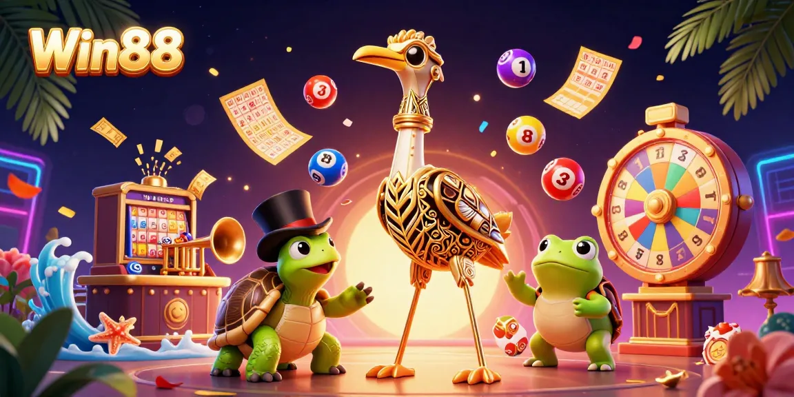 Experience the excitement of Win88 with lively characters and dynamic lottery elements.