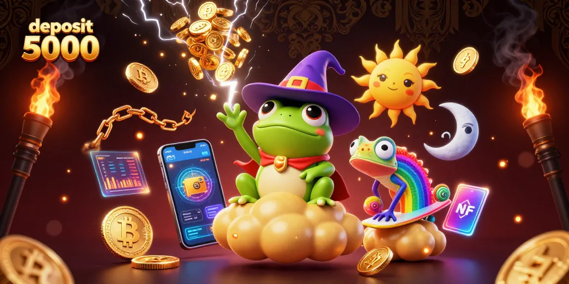 Engage with deposit 5000 strategies amidst golden coins and colorful casino elements.