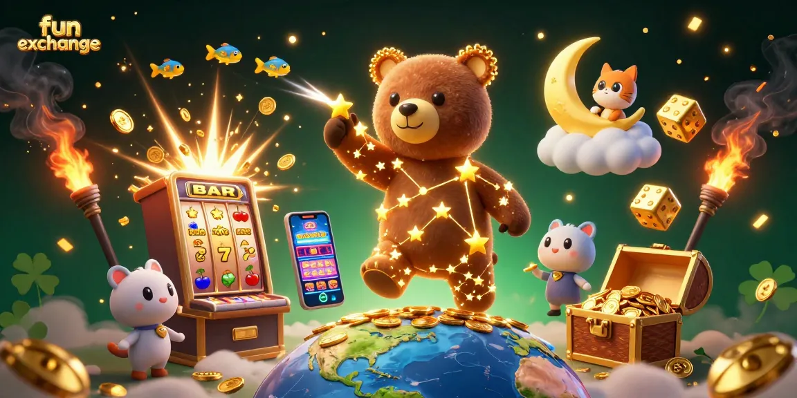 Experience the fun exchange with thrilling jackpot slots, vibrant casino elements lighting up the scene.