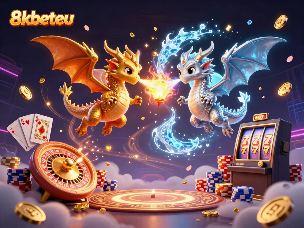 Experience the action at 8kbeteu with dynamic dragons, coins, roulette, and a festive atmosphere.
