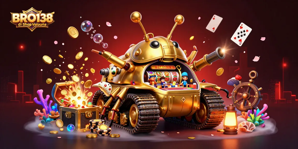 Engage with the thrilling BRO138 di Shop Velouria casino experience, featuring vibrant slot reels and golden game elements.