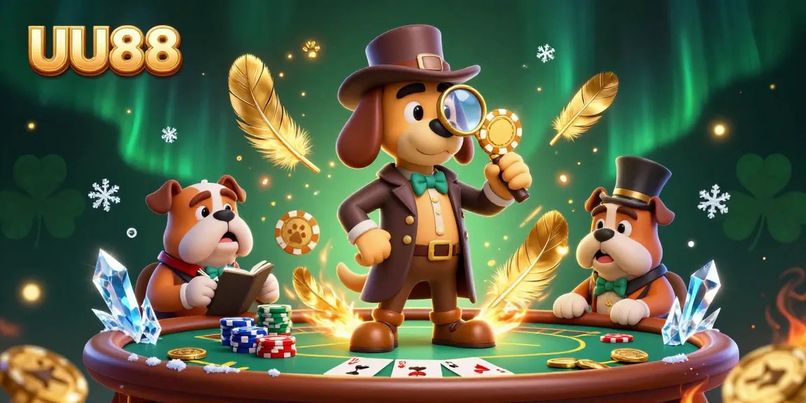 Strategically analyzing poker clues and gold tokens in UU88's vibrant gambling world.