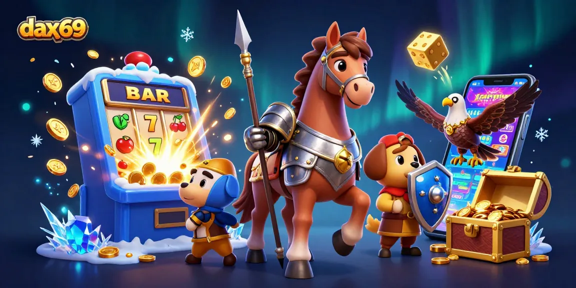 dax69 memainkan slot gacor dengan karakter ksatria kuda yang megah dan banyak simbol permainan.