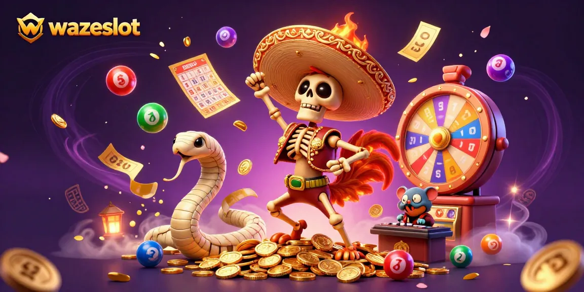 Experience thrilling wins at WAZESLOT with colorful lottery action and vibrant casino elements.