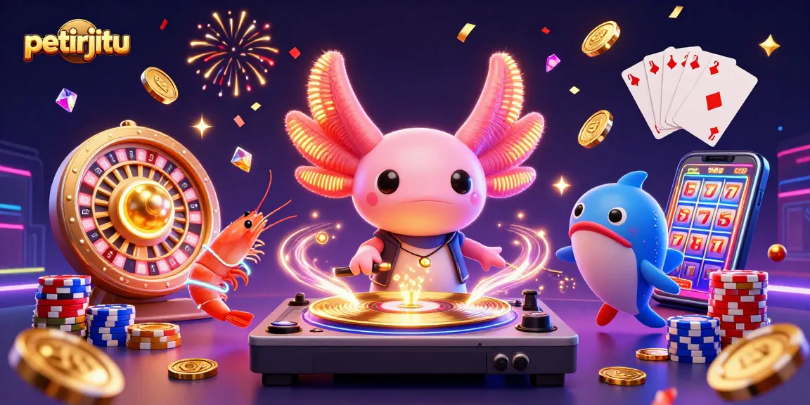 Rasakan keseruan bermain di petirjitu dengan DJ axolotl neon dan koin emas berdesir.