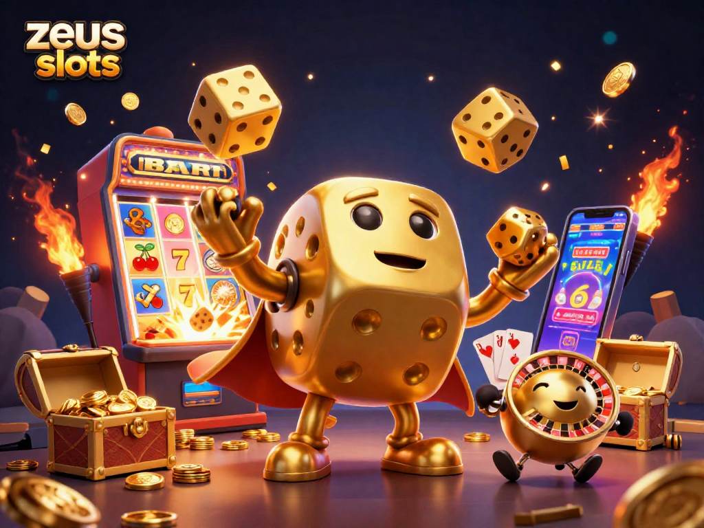 Engage with zeus slots in this vibrant 3D casino illustration showcasing dynamic gameplay elements and exciting wins.