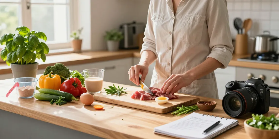 Fresh meal preparation with protein ingredients and vegetables in a bright kitchen setting featuring สล็อตเว็บตรง nutrition tips for 2026.